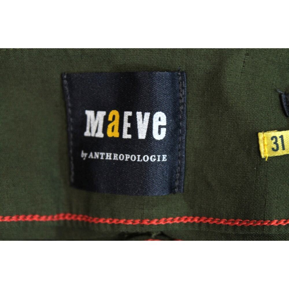 MAEVE The Colette Crop Wide Leg Pants Womens size 31 Olive Green Stretch Pockets - Picture 6 of 9